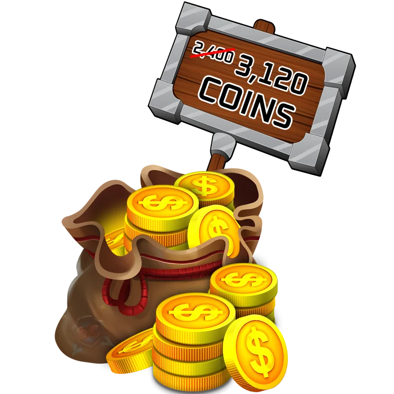 2,400 Coins + 30% Bonus